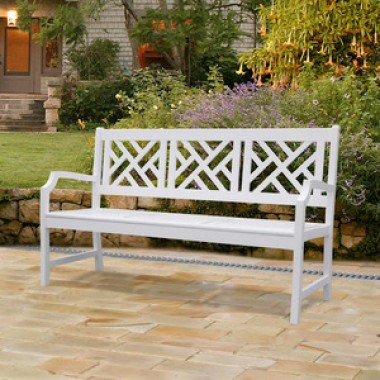 Vifah Modern Patio Bradley Outdoor Wood Bench