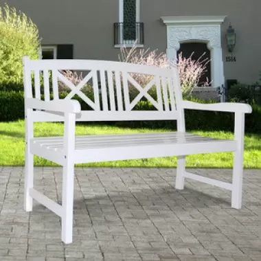 Vifah Modern Patio Bradley Outdoor Wood Bench