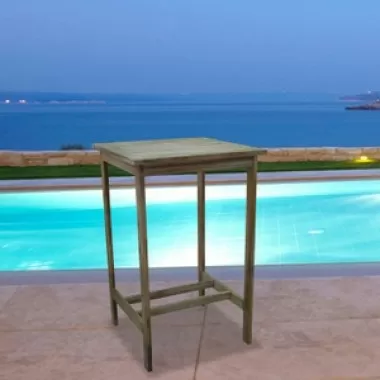 Vifah Modern Patio  Renaissance Outdoor Hand-Scraped Hardwood Bar Table