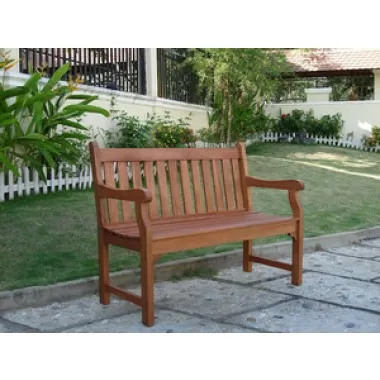 Vifah Modern Patio Outdoor 2-Seater Henley Bench