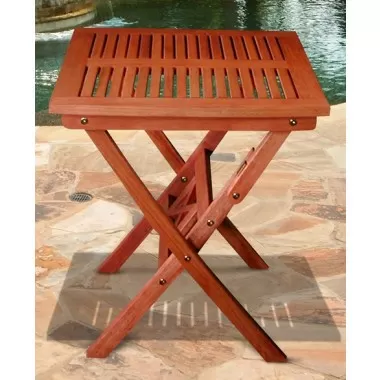 Vifah Modern Patio Outdoor Eucalyptus Wood Folding Bistro Table
