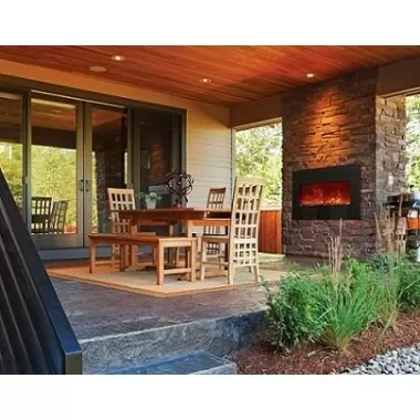 Amantii Top Heat 28" Electric Fireplace-34" x 21" Black Glass Surround