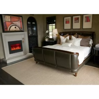 Amantii 26" Electric Fireplace Zero Clearance with 29" x 23" Black Glass Surround