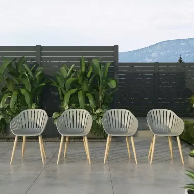 Amazonia 4-Piece Chairs Set | Teak Finish - Lifestyle