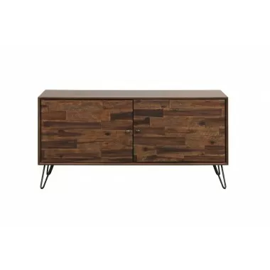Crawford and Burke Longford 48 inch Dark Brown 2-Door Media Console, Front Angle