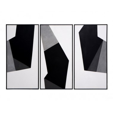 Sunpan Geo Forms (set of 3) - 30" x 60" - Black Floater Frame - Front Angle