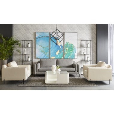 Sunpan Blue Lagoon (set of 3) - 30" x 60" - Charcoal Floater Frame - Lifestyle