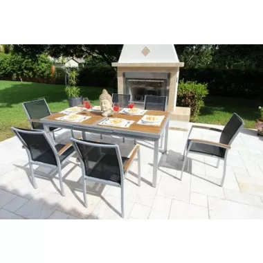 Galliano 7 Pc Dining Set with Sling in Castaway