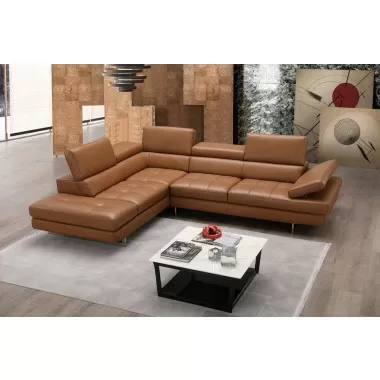 J&M Furniture A761 Italian Leather Sectional Slate In Left / Right Hand Facing 