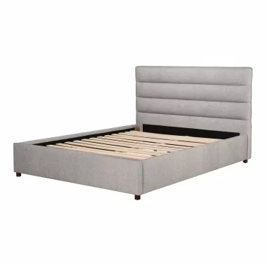 Moe's Home Collection Takio Queen / King Bed - Light Grey - Front Side Angle