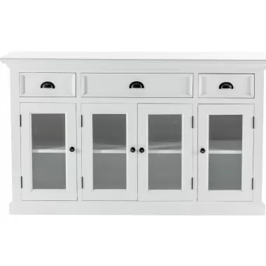 Nova Solo Buffet with 4 Glass Doors 3 Drawers, Front Angle