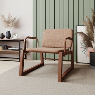 Manhattan Comfort Whythe PU Leather Low Accent Chair 1.0 in Corten