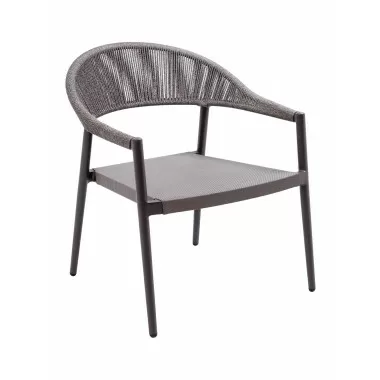 Powder Coated Aluminum Frame Lounge Chair W/ Textilene Seat and Polypropylene Back - 