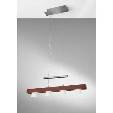 Burlington LED 4 Light Adjustable Pendant - Walnut Wood