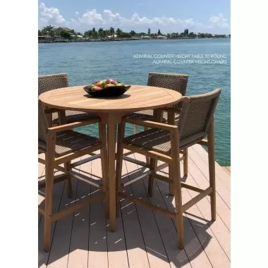 Royal Teak Admiral Counter Height Table 50 Round- Lifestyle