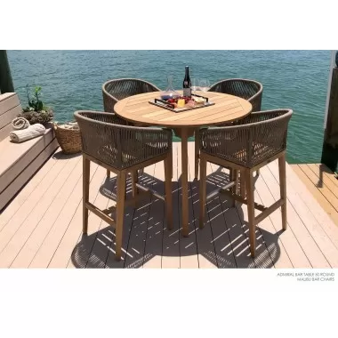 Royal Teak Admiral Bar Table 50 Round - Lifestyle
