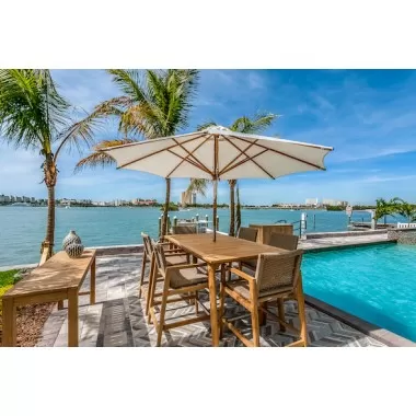 Royal Teak Admiral Bar Table 32x65 - LIfestyle