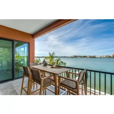 Royal Teak Admiral Counter Height Table 32x65 - Lifestyle