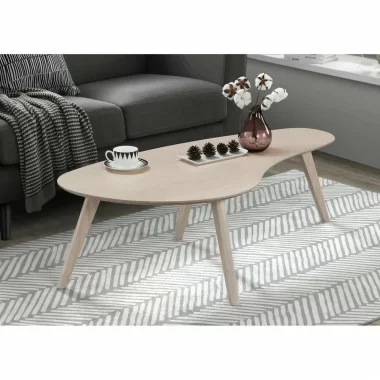 Aeon Darius Coffee Table White Wash Top with White Wash Legs