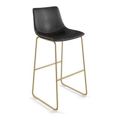 Aeon Petra Bar Stool Black with Gold Frame - Set of 2