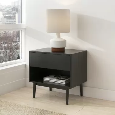Aeon Caffrey Nightstand With 1 Drawer  Black