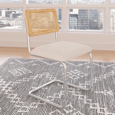 Aeon Hayward Cane Back Boucle Side Chair - Set Of 2 White