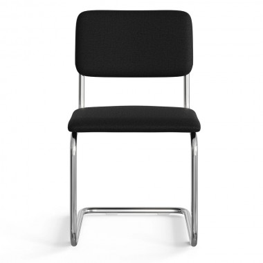 Aeon Hayward Fabric Side Chair Chrome Frame / Black Linen - Set Of 2