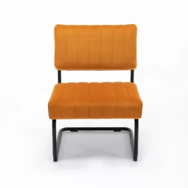 Aeon Sterling Velvet Lounge Chair Cognac Velvet / Black Matte Frame