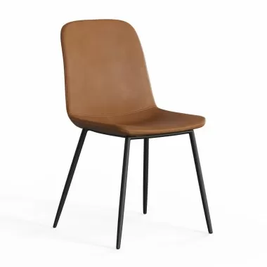 Aeon Max Vegan Leather Dining Chair Saddle- Set of 2