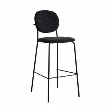 Aeon Carley Boucle Bar Stool - Set of 2  Black