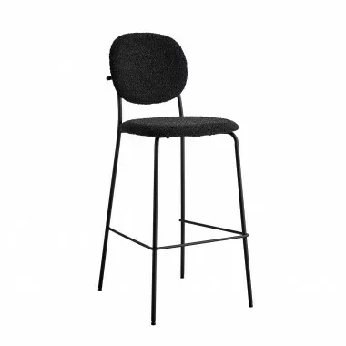 Aeon Carley Boucle Counter Stool - Set of 2  Black
