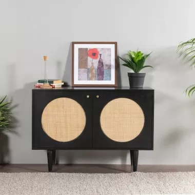 Aeon Circle Two Door Cabinet Black