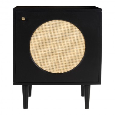Aeon Circle Nightstand Black
