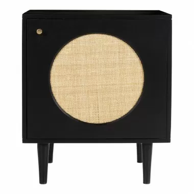 Aeon Circle Nightstand Black