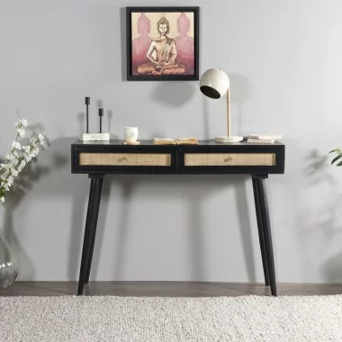 Aeon Gavin Two Drawer Desk Black