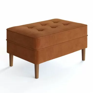 Aeon Bloomfield Performance Velvet Rectangular Ottoman BurntOrange