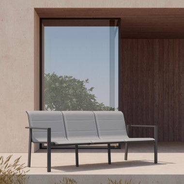 Azzurro Living Amalfi 3 Seat Sofa in Charcoal - Lifestyle