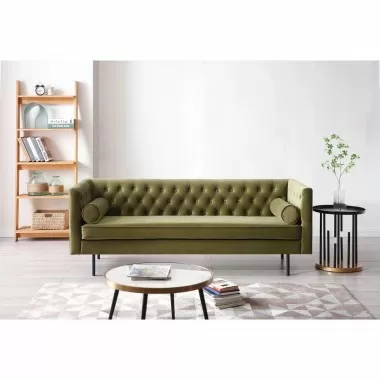 Aeon Barnaby Velvet Sofa Willow Green