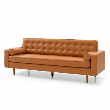 Aeon Oscar Leatherette Sofa Honey Tan Leatherette