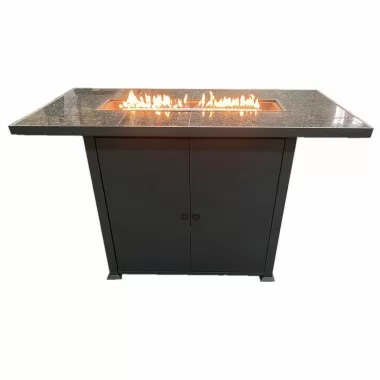 AZ Patio Heaters Rectangular Bar Height Granite Top Fire Pit with Wind Screen - Lifestyle