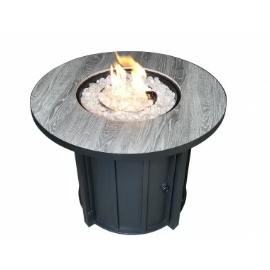 AZ Patio Heaters Faux Wood Tile Top Fire Pit - Lifestyle
