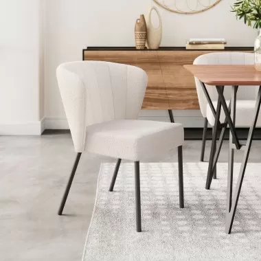 Aimee Dining Chair in Cream- Lifestyle 1