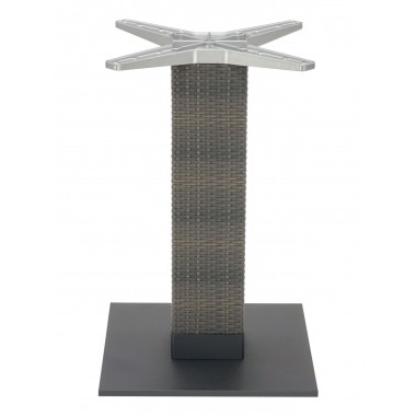 Aluminum PE Wicker Post Table Stand - AL-2500 18X18X6 WIC - Black