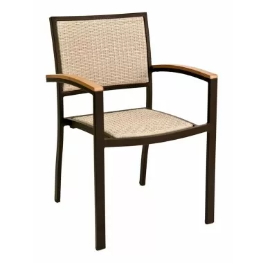 Florida Seating Aluminum Arm Chair with Woven Back and Seat - AL-5625