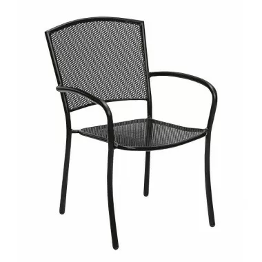 Woodard Café Series Albion Textured Black Arm Chair 