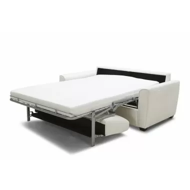 J&M Furniture Alpine Sofa Bed in White Fabric