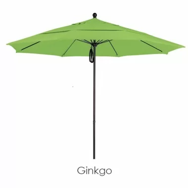 California Umbrella 11' Fiberglass Market Umbrella PO DVent Silver Anodized - Pacifica