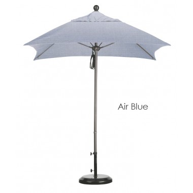California Umbrella 6' Fiberglass Market Umbrella PO DVent Silver Anodized - Sunbrella