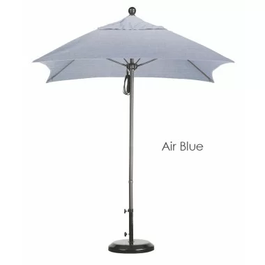 California Umbrella 6' Fiberglass Market Umbrella PO DVent Silver Anodized - Sunbrella