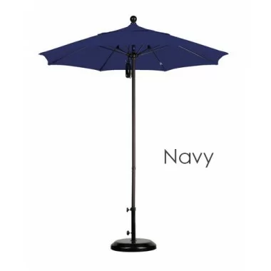California Umbrella 7.5' Fiberglass Market Umbrella PO DVent Silver Anodized - Sunbrella
